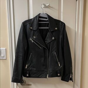 Classic Black Leather Moto Jacket